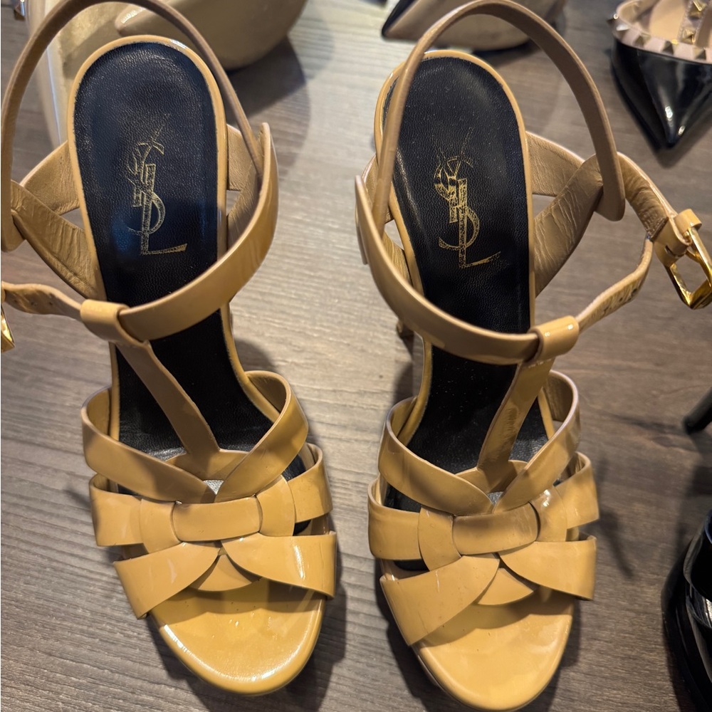Yves Saint Laurent Beige Strappy Sandals